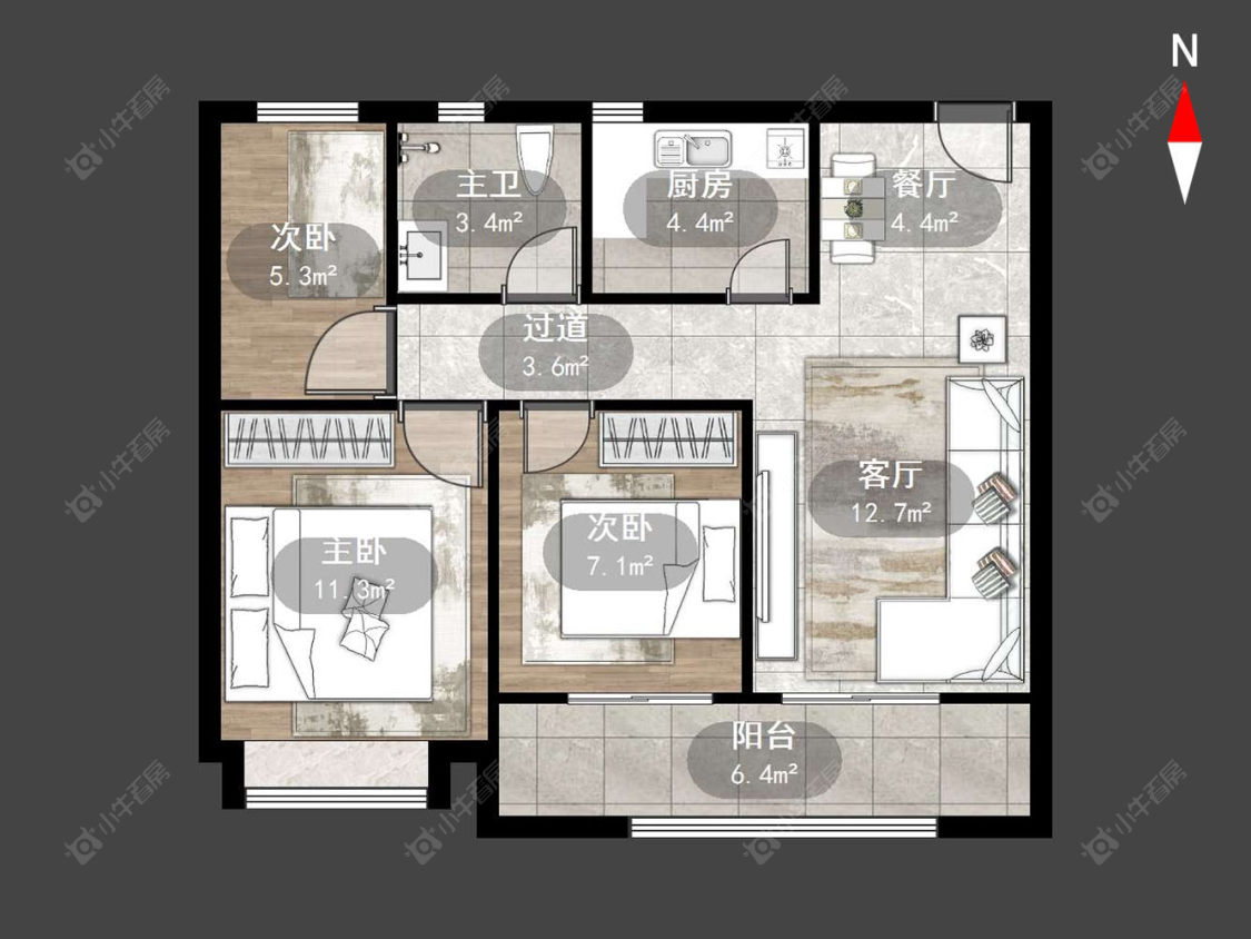 常州清云澜湾A区在售二手房源户型图_小牛看房
