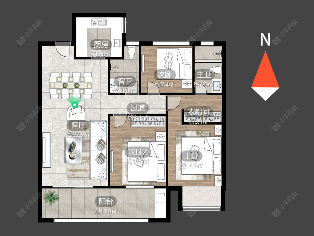 新城公馆荣域房源户型图 常州新城公馆荣域在售二手房源户型图_小牛看房