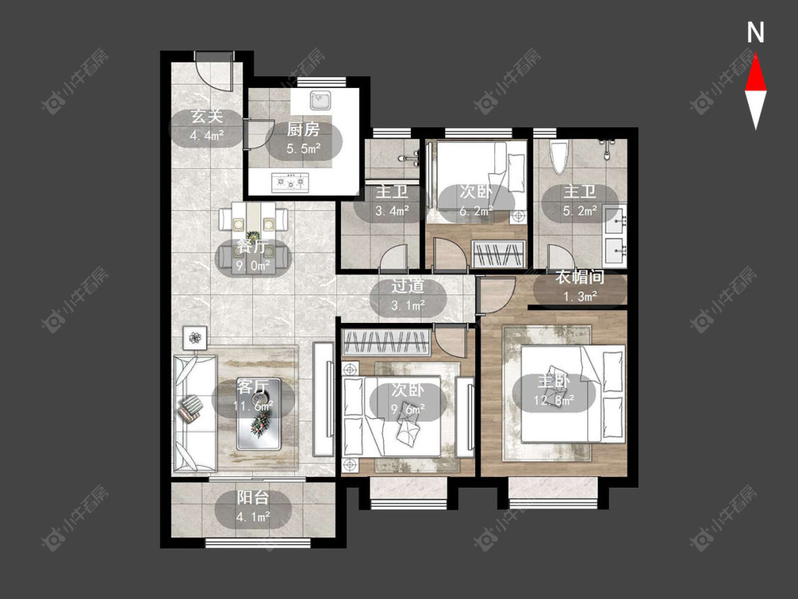 常州龙城金茂府东区在售二手房源户型图_小牛看房