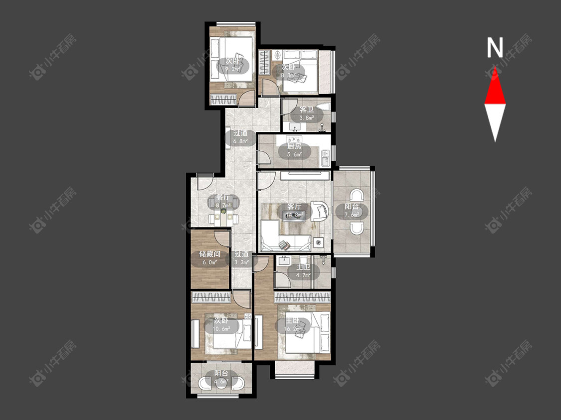 星悦花都房源户型图 常州星悦花都在售二手房源户型图_小牛看房