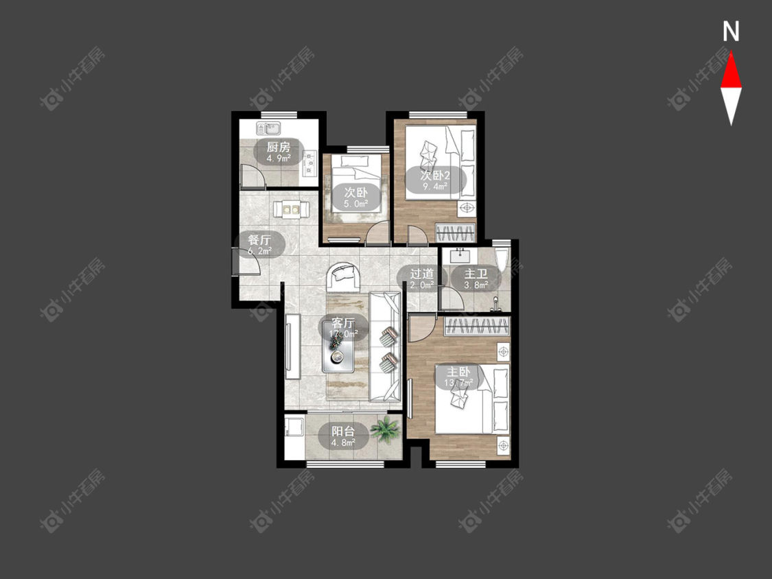 常州新城香悦半岛北区在售二手房源户型图_小牛看房