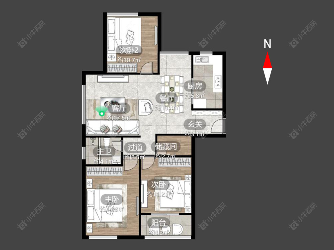 常州天山花园在售二手房源户型图_小牛看房