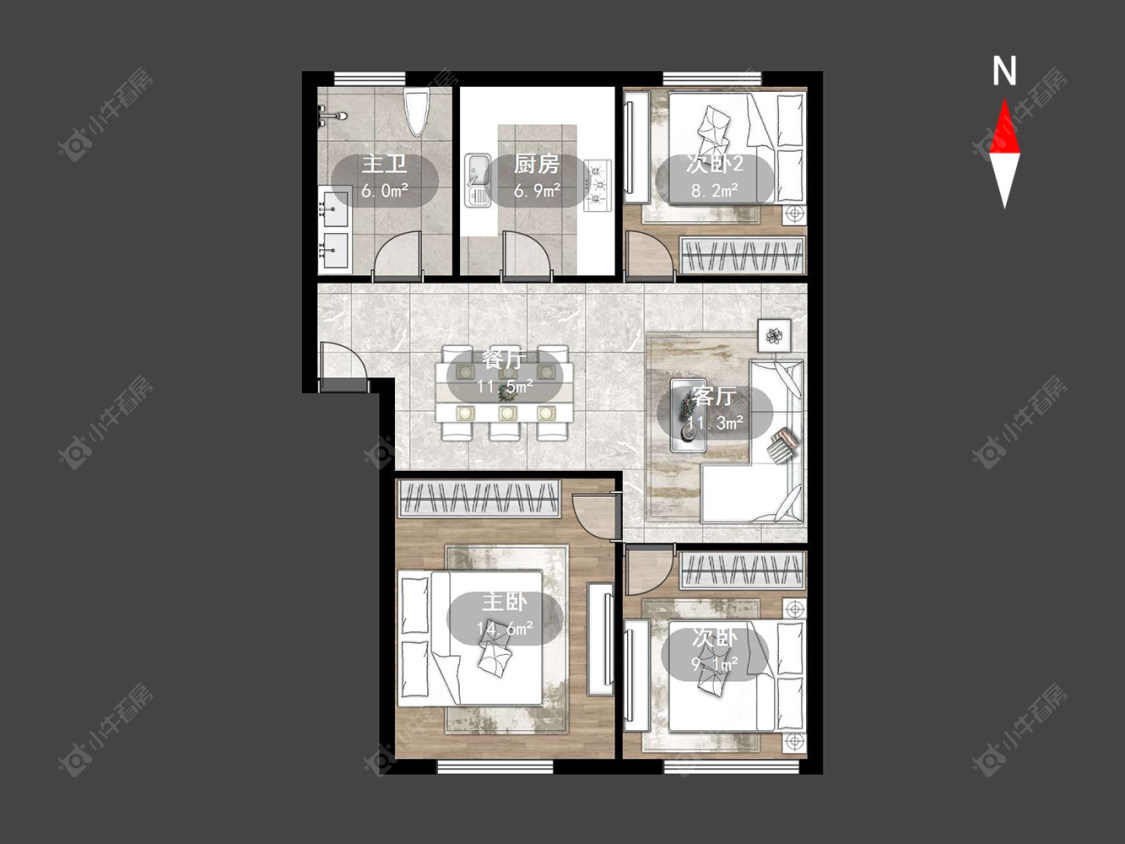 常州勤业六村在售二手房源户型图_小牛看房