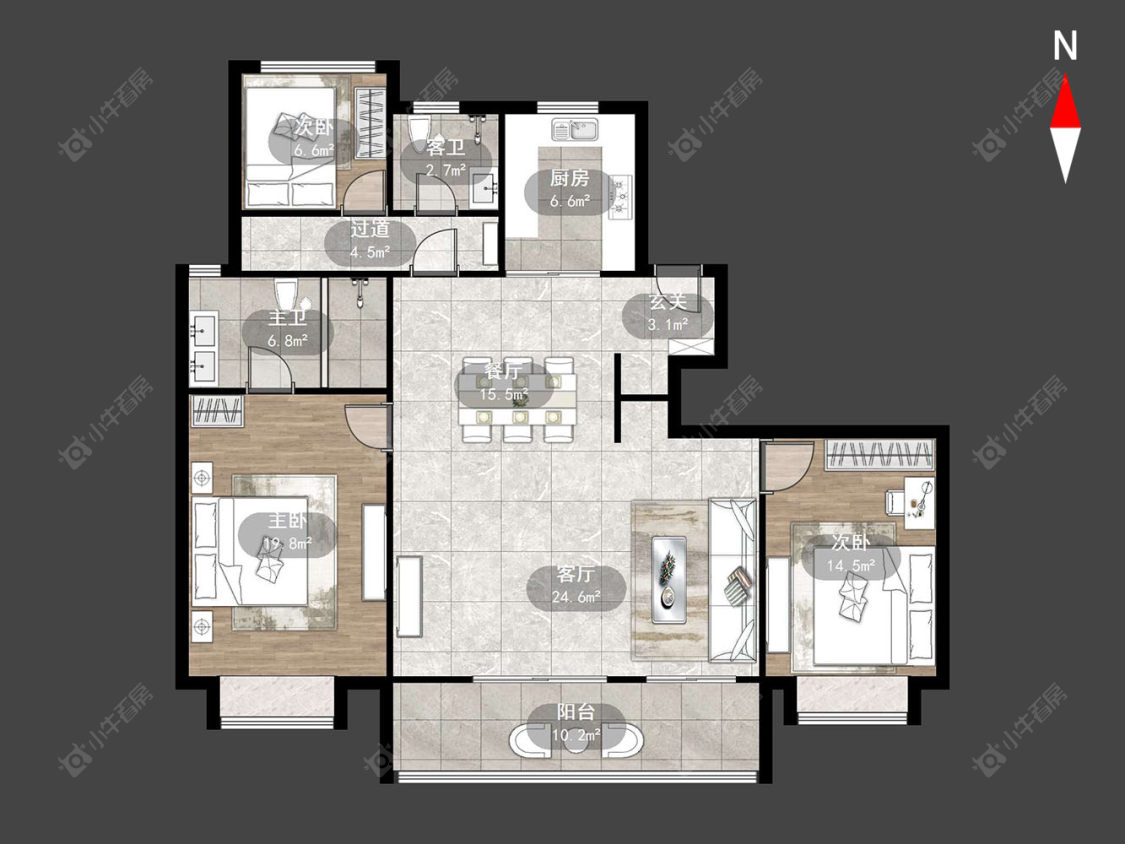 常州新城桃李郡在售二手房源户型图_小牛看房