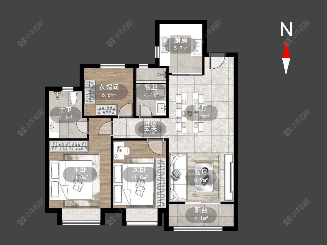 常州华润幸福里在售二手房源户型图_小牛看房