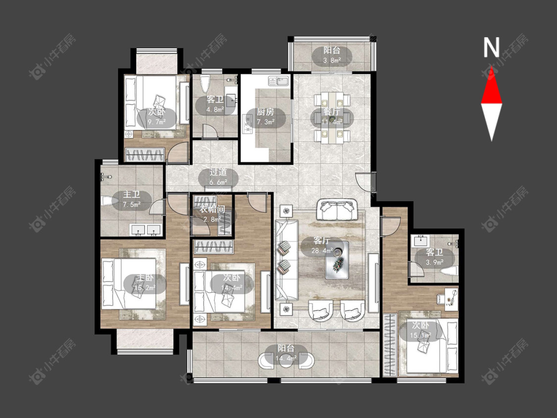 常州花语江南在售二手房源户型图_小牛看房