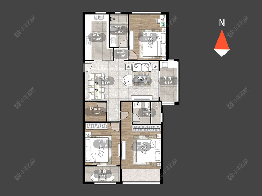 常州绿地香颂花园在售二手房源户型图_小牛看房