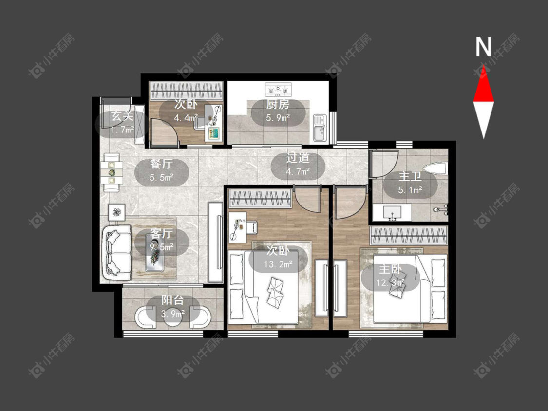 湖港名城房源户型图 常州湖港名城在售二手房源户型图_小牛看房