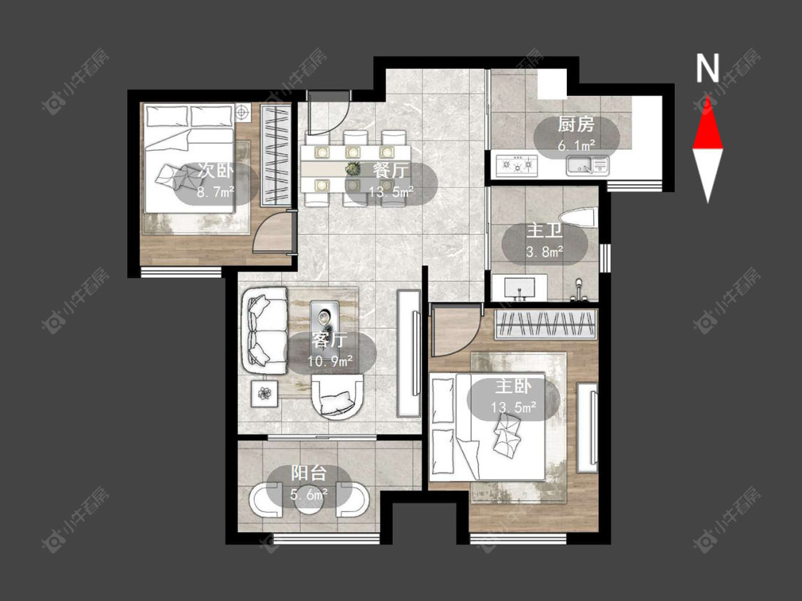 常州新城春天里在售二手房源户型图_小牛看房