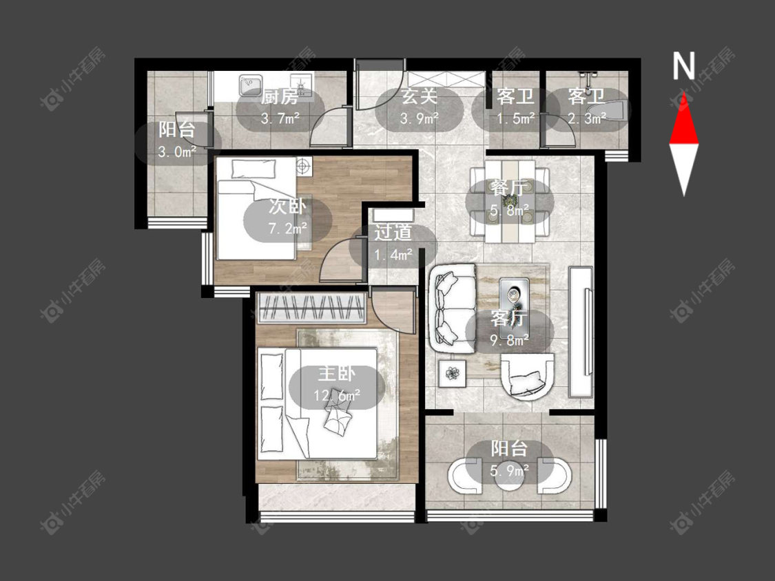 常州天隽峰在售二手房源户型图_小牛看房