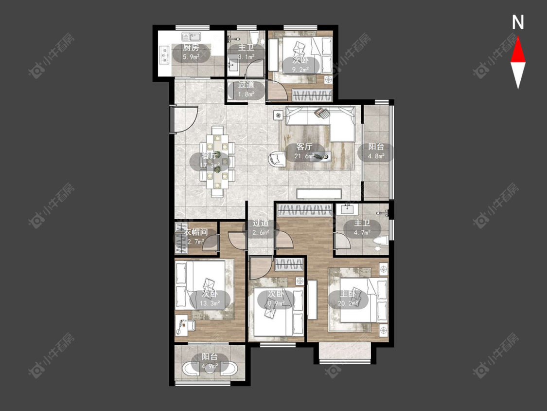 常州新瑞金苑在售二手房源户型图_小牛看房