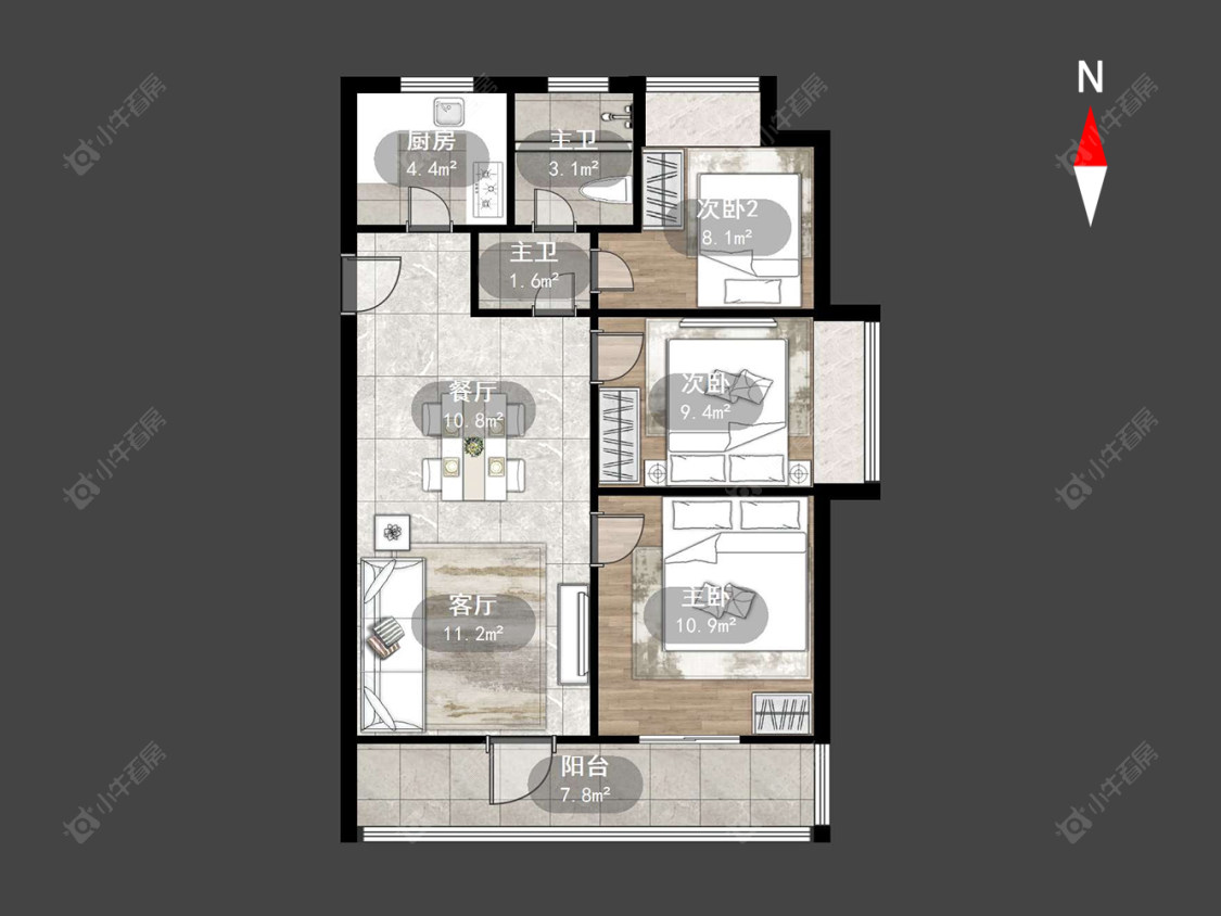 路劲雅居乐国仕九礼房源户型图 常州路劲雅居乐国仕九礼在售二手房源户型图_小牛看房
