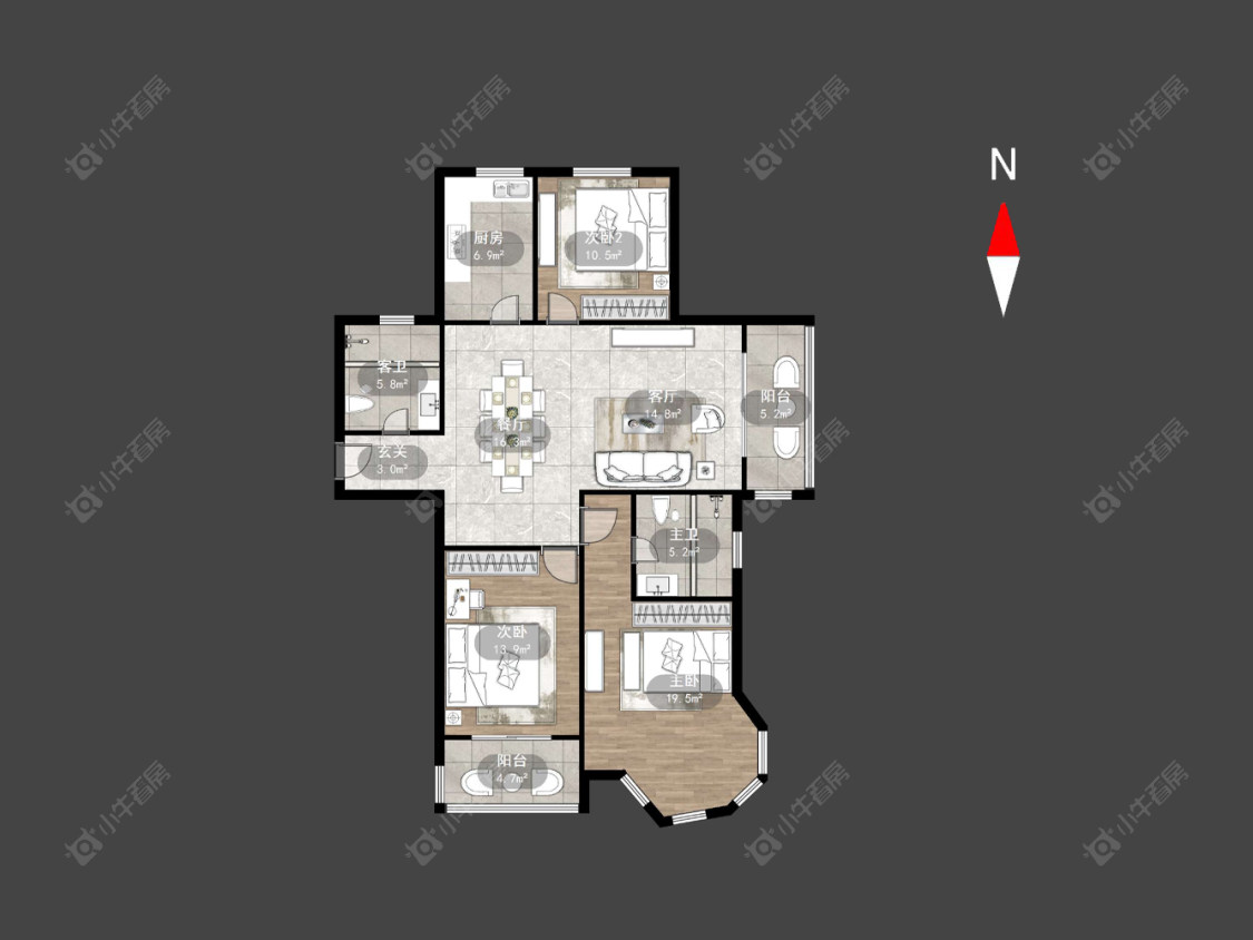 常州美林湖水岸枫情在售二手房源户型图_小牛看房