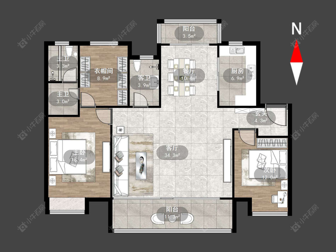 观棠房源户型图 常州观棠在售二手房源户型图_小牛看房