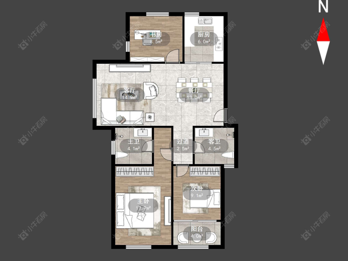 金新御园房源户型图 常州金新御园在售二手房源户型图_小牛看房