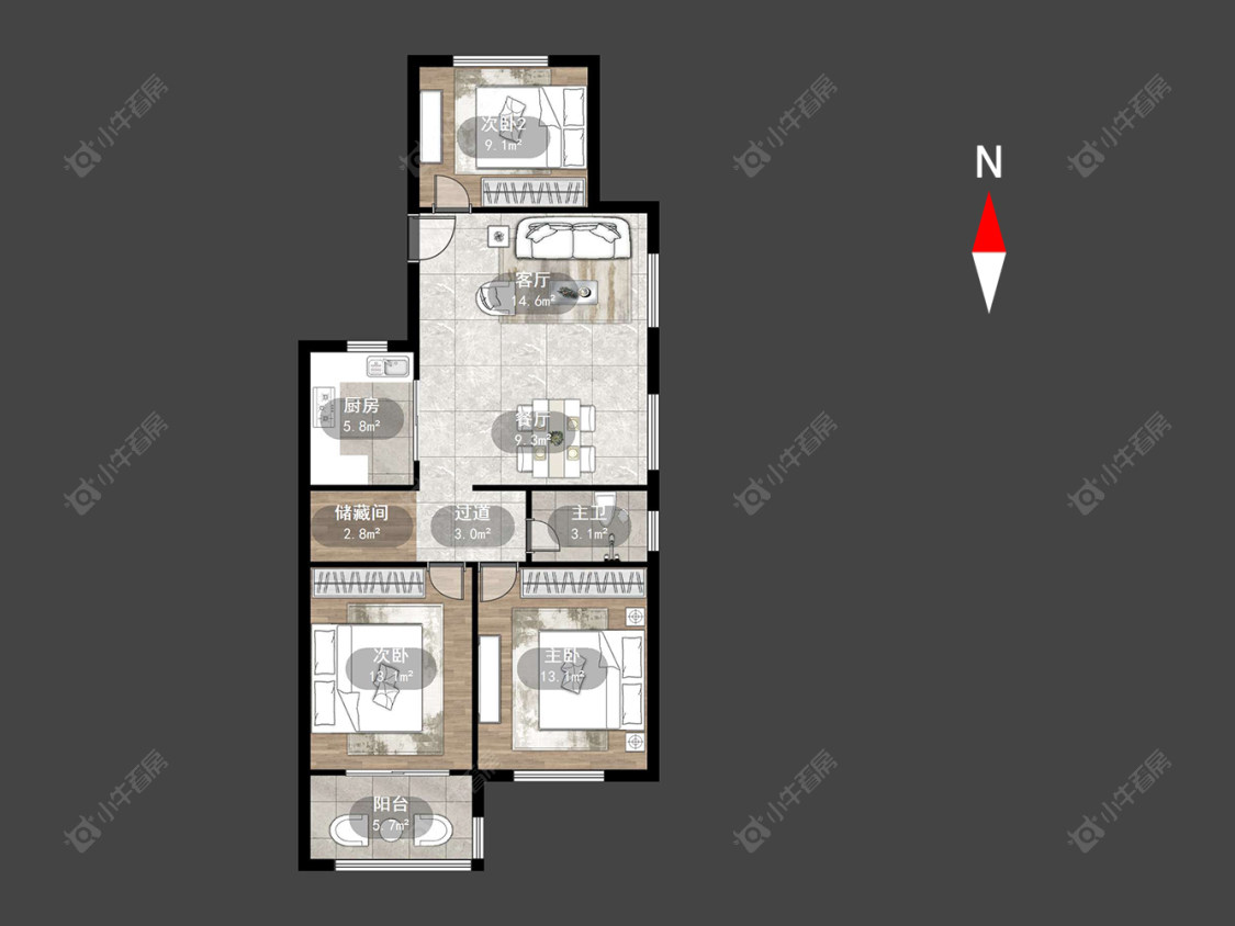 常州新城悠活城在售二手房源户型图_小牛看房