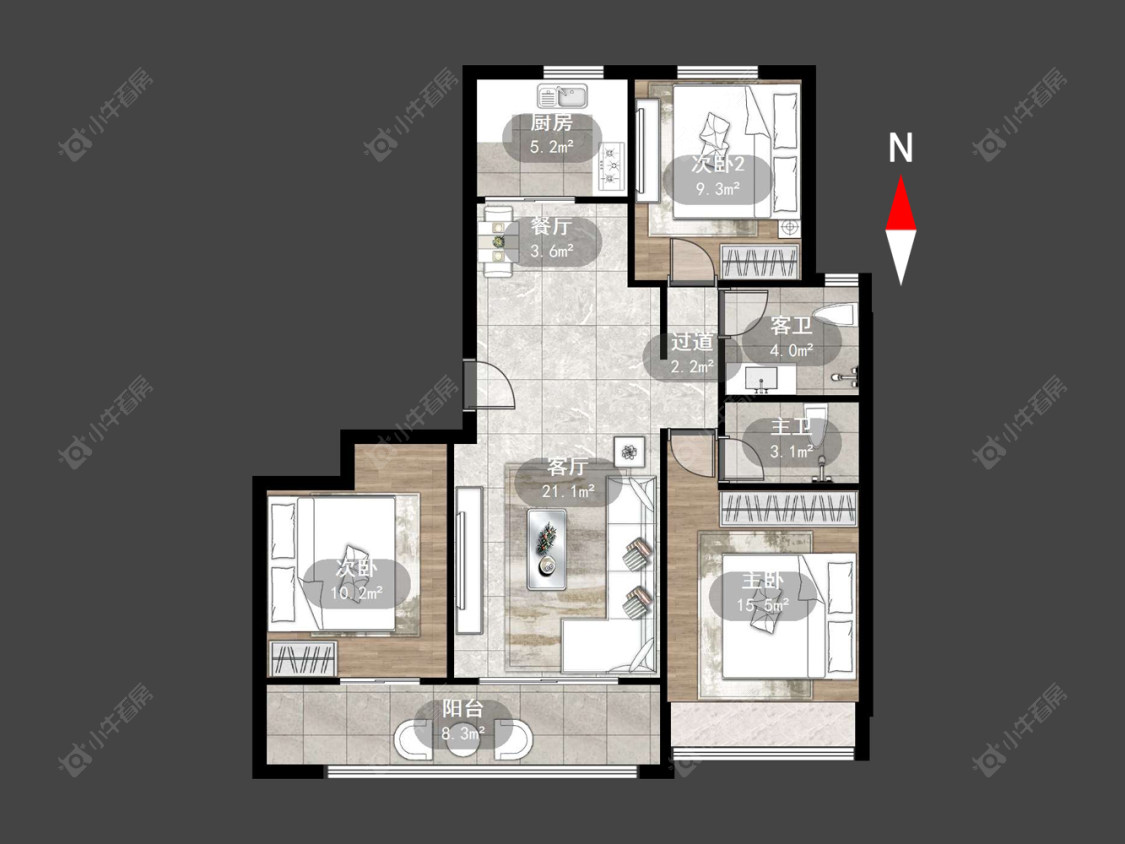 三江公园房源户型图 常州三江公园在售二手房源户型图_小牛看房