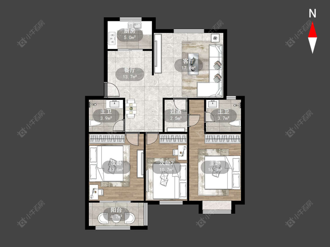 运河花园房源户型图 常州运河花园在售二手房源户型图_小牛看房