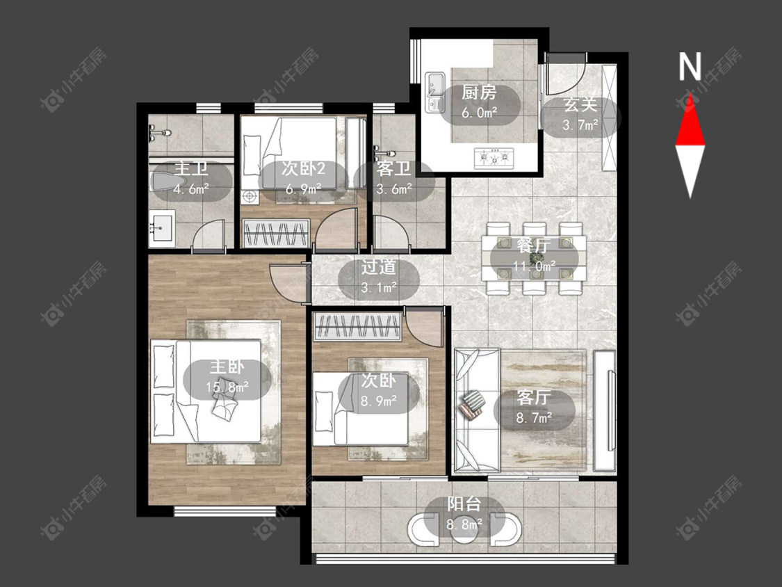 常州保利大都汇在售二手房源户型图_小牛看房