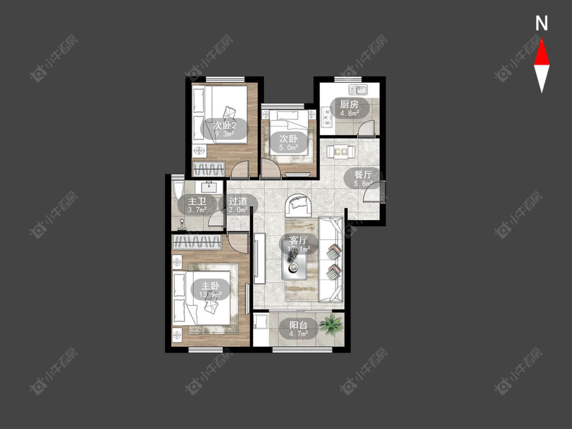 常州新城香悦半岛北区在售二手房房源户型图_小牛看房