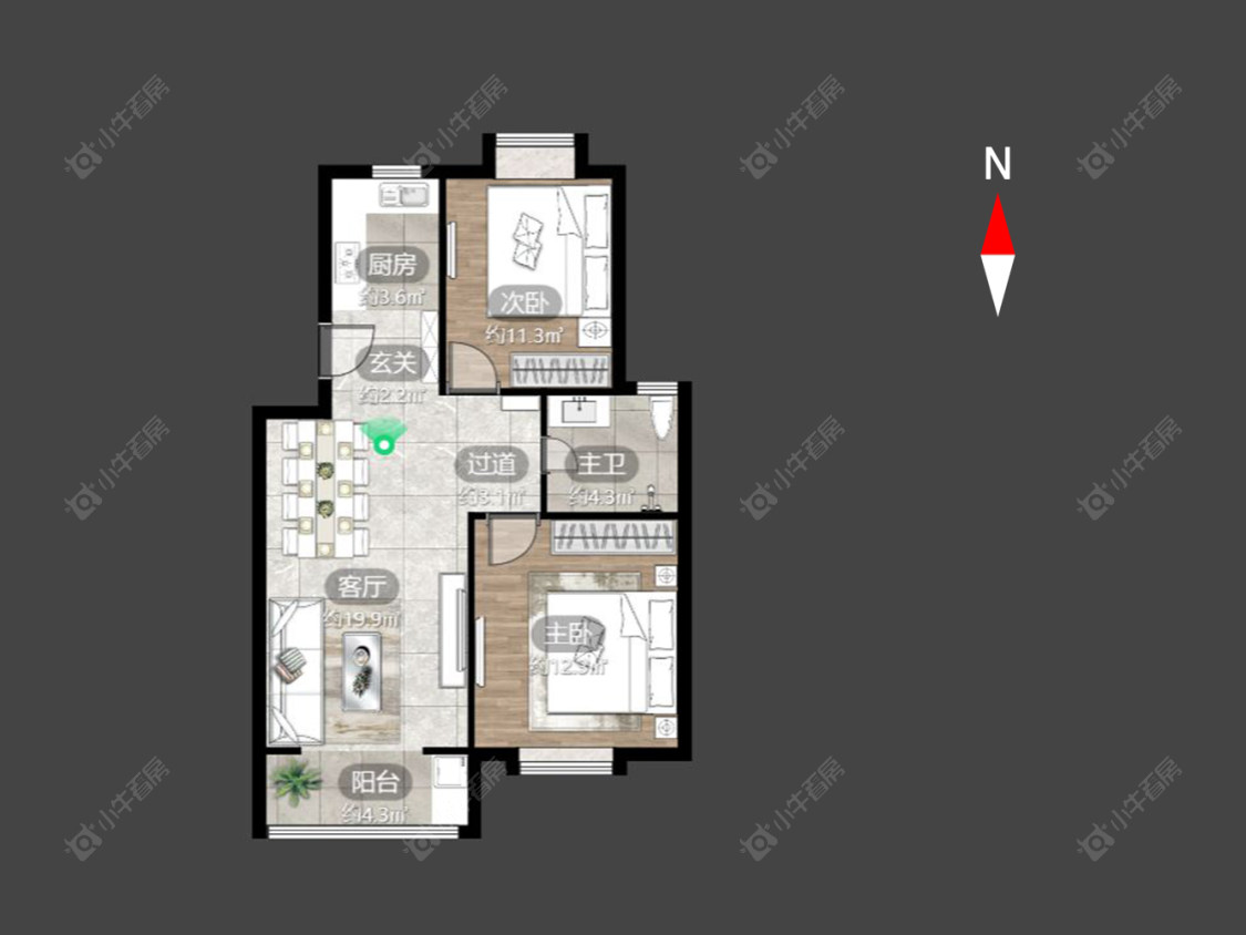常州百馨西苑一二期在售二手房源户型图_小牛看房
