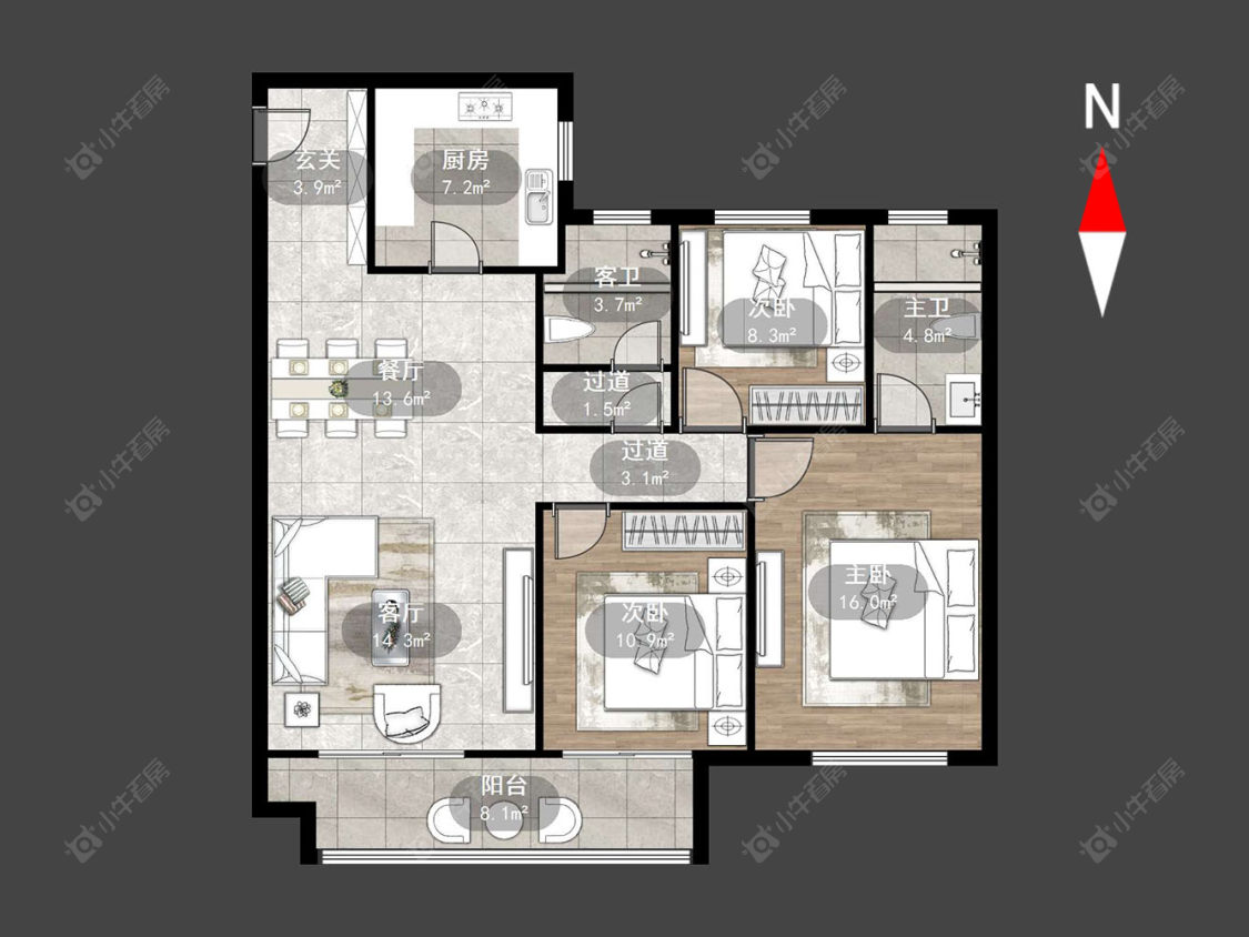 常州观湖名轩在售二手房源户型图_小牛看房