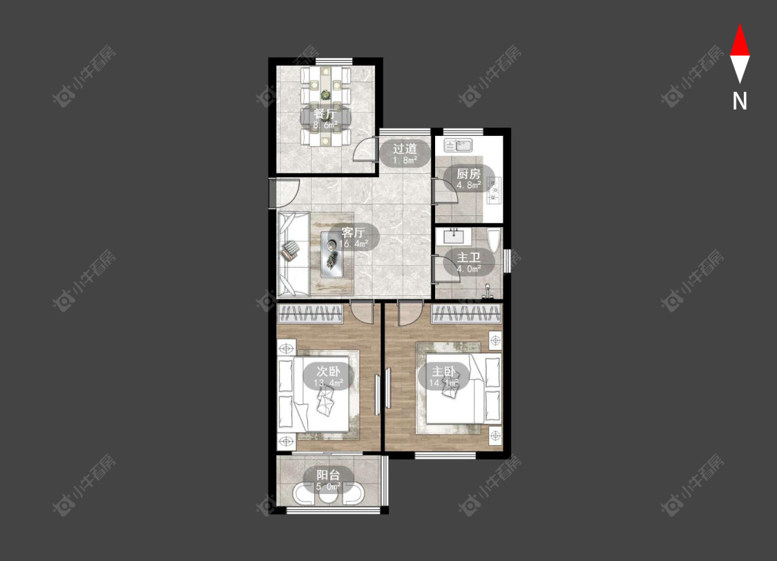 常州茶山村公寓在售二手房房源户型图_小牛看房