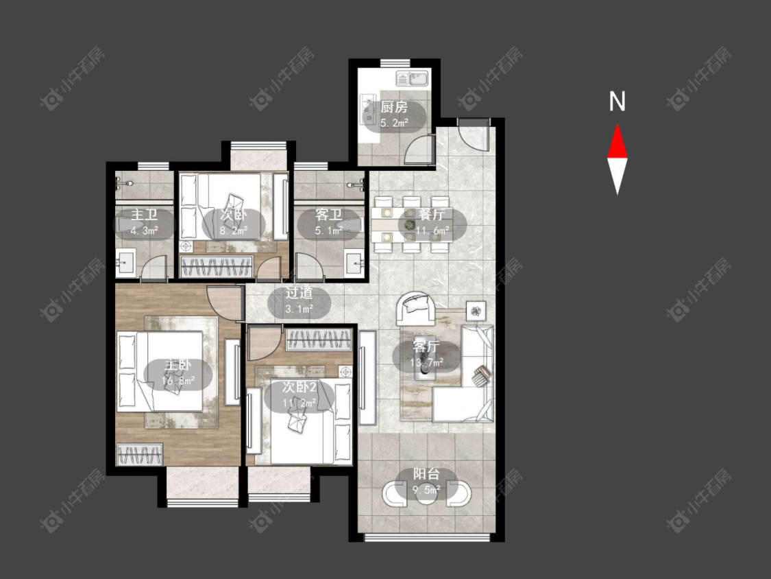 常州碧桂园华星·世纪学府在售二手房源户型图_小牛看房