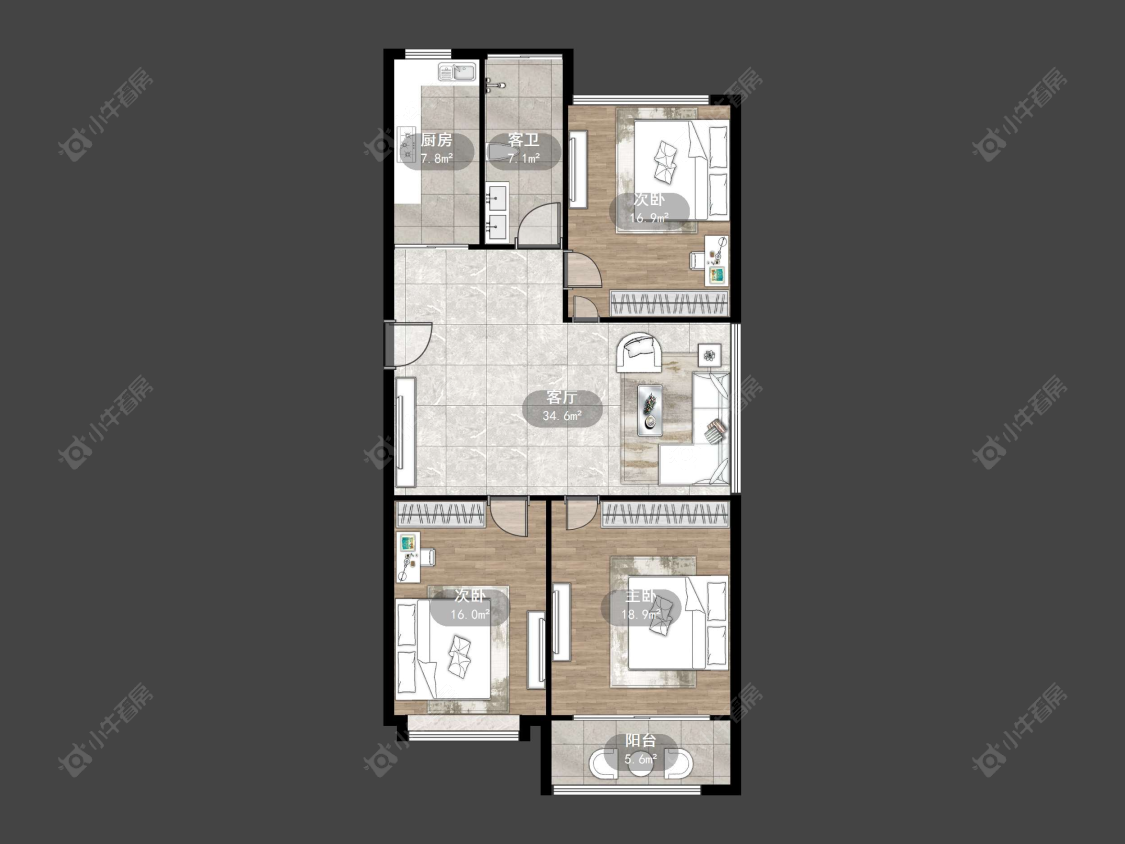 丹阳中心嘉园在售二手房源户型图_小牛看房