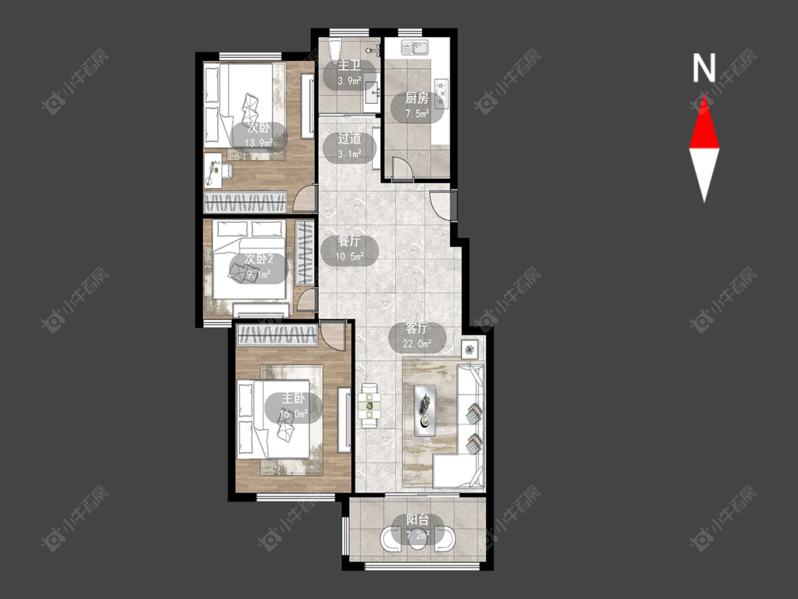 常州太阳花园在售二手房源户型图_小牛看房