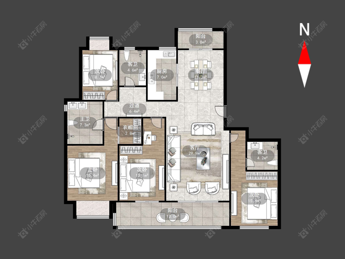 常州花语江南在售二手房源户型图_小牛看房