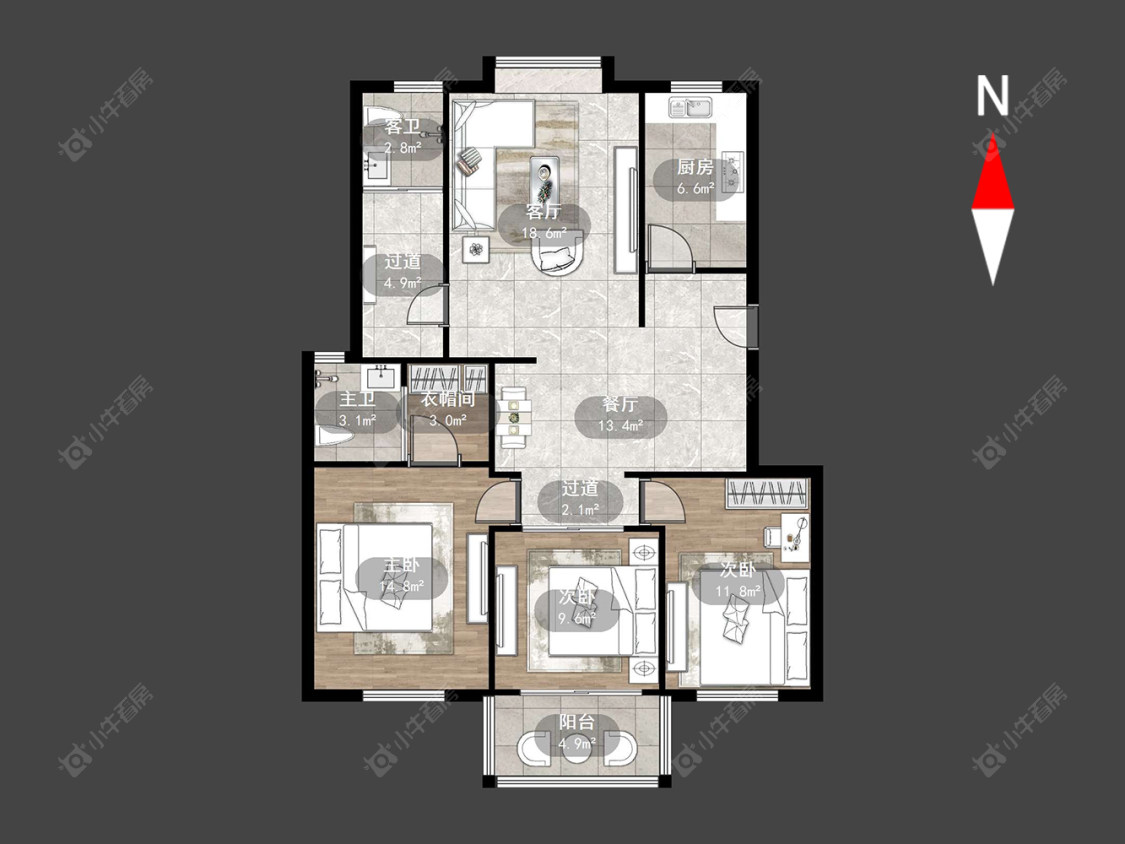 蓝天花园西区房源户型图 常州蓝天花园西区在售二手房源户型图_小牛看房