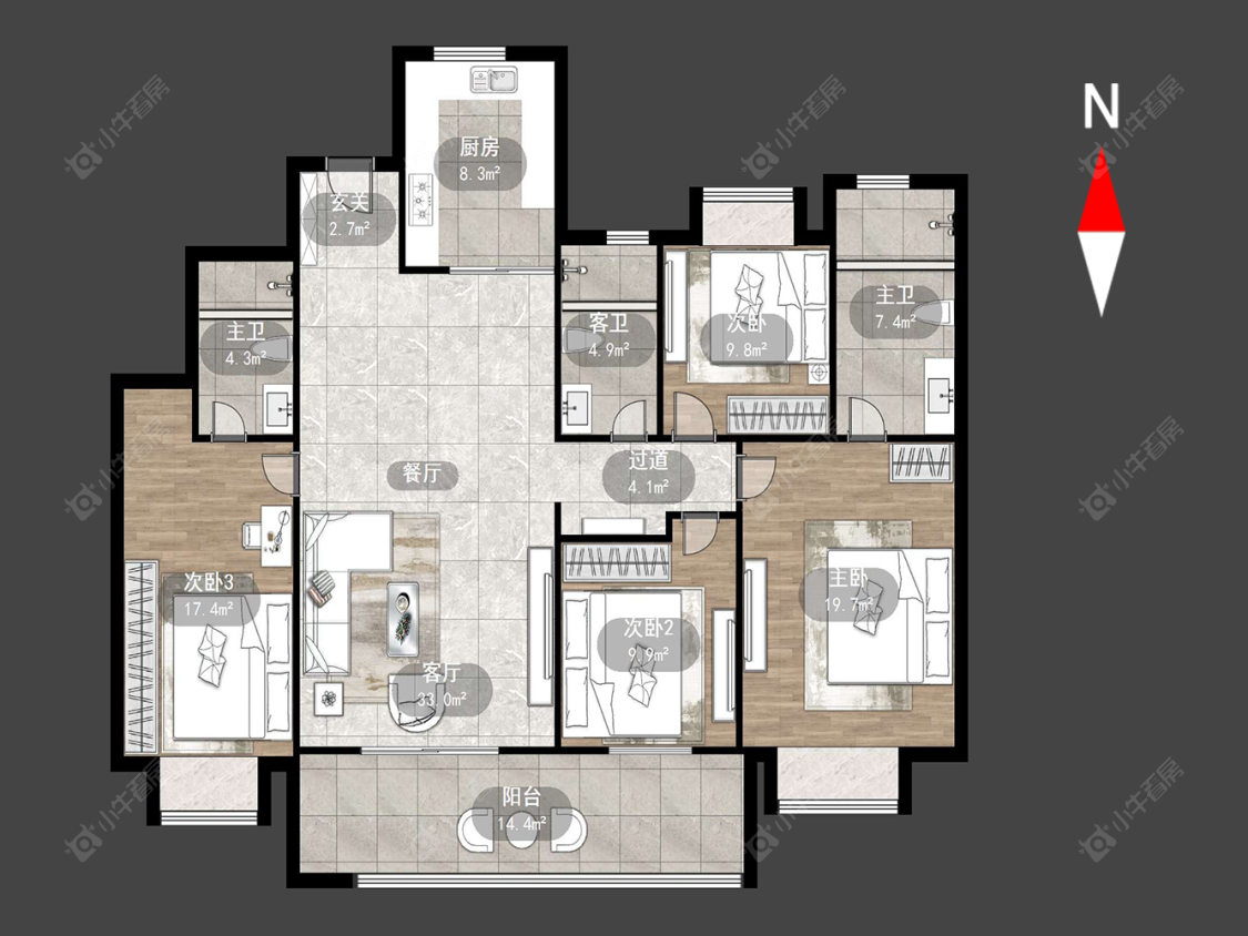 常州新城樾隽中央在售二手房源户型图_小牛看房
