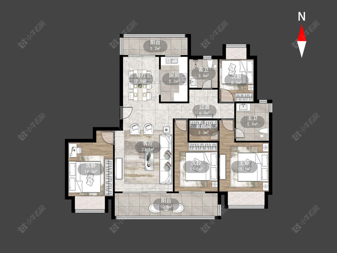 常州花语江南在售二手房源户型图_小牛看房