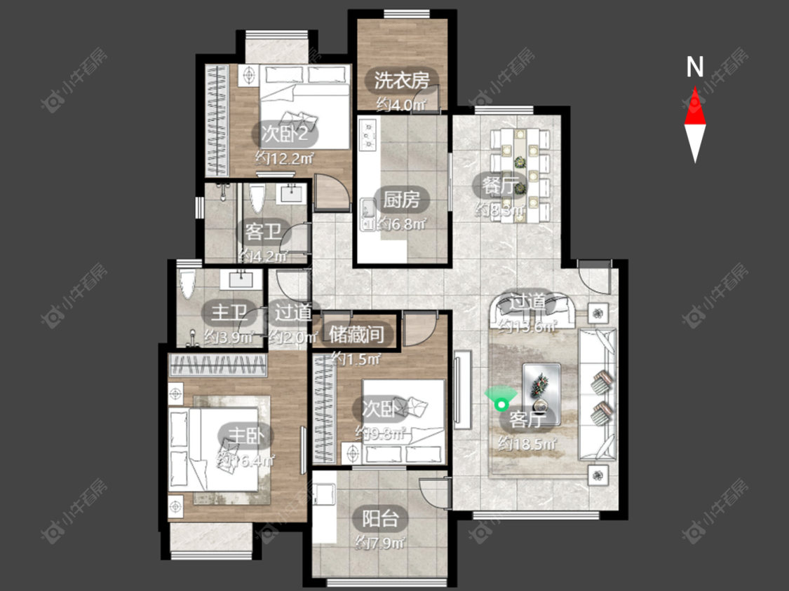 常州奥林匹克花园在售二手房源户型图_小牛看房