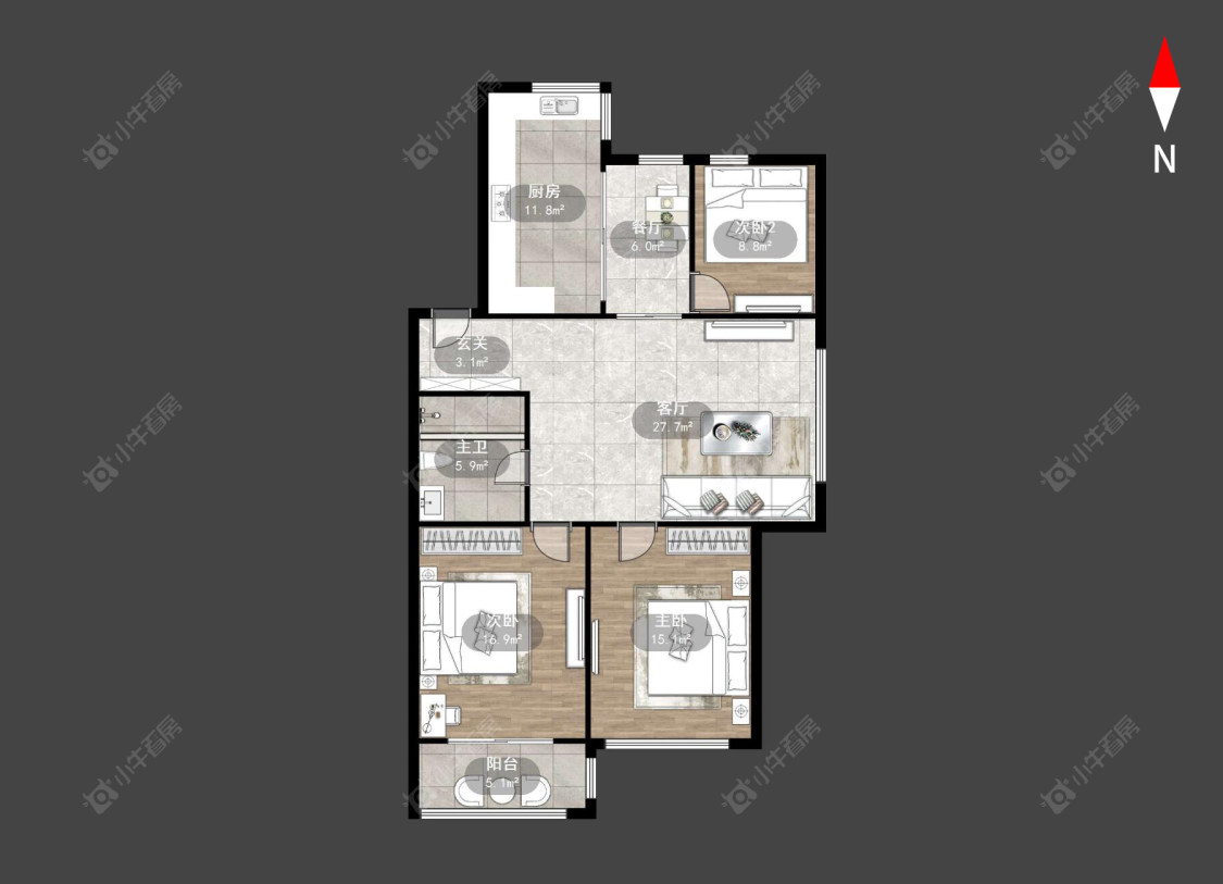 常州兆丰花苑在售二手房源户型图_小牛看房