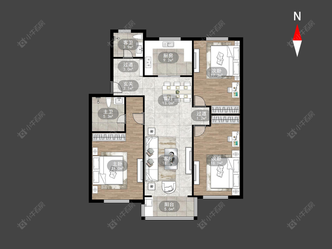 常州藻江花园一期在售二手房源户型图_小牛看房