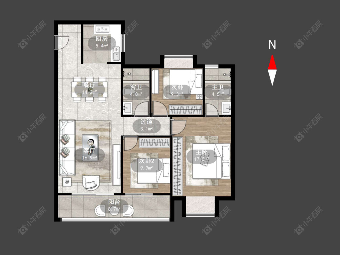 常州秀江南水岸名苑在售二手房源户型图_小牛看房