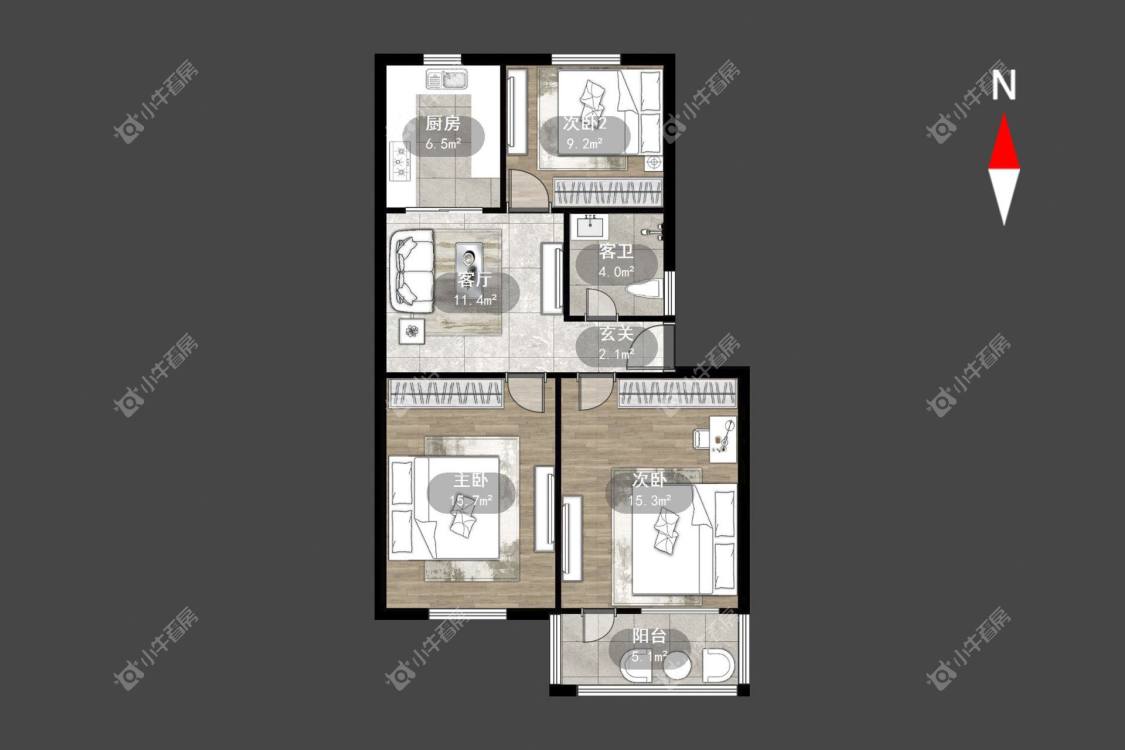 花东五村房源户型图 常州花东五村在租房源户型图_小牛看房
