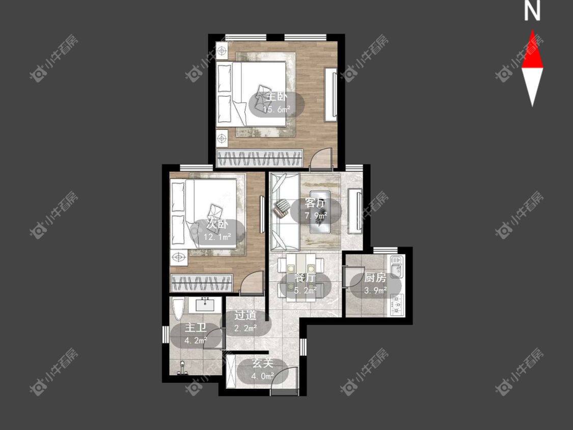 常州福康宁花园在租房源户型图_小牛看房
