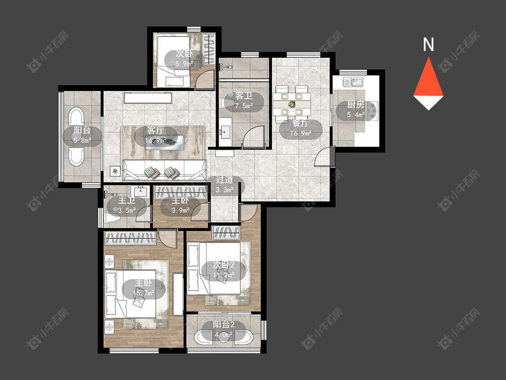 聚湖雅苑房源户型图 常州聚湖雅苑在售二手房源户型图_小牛看房