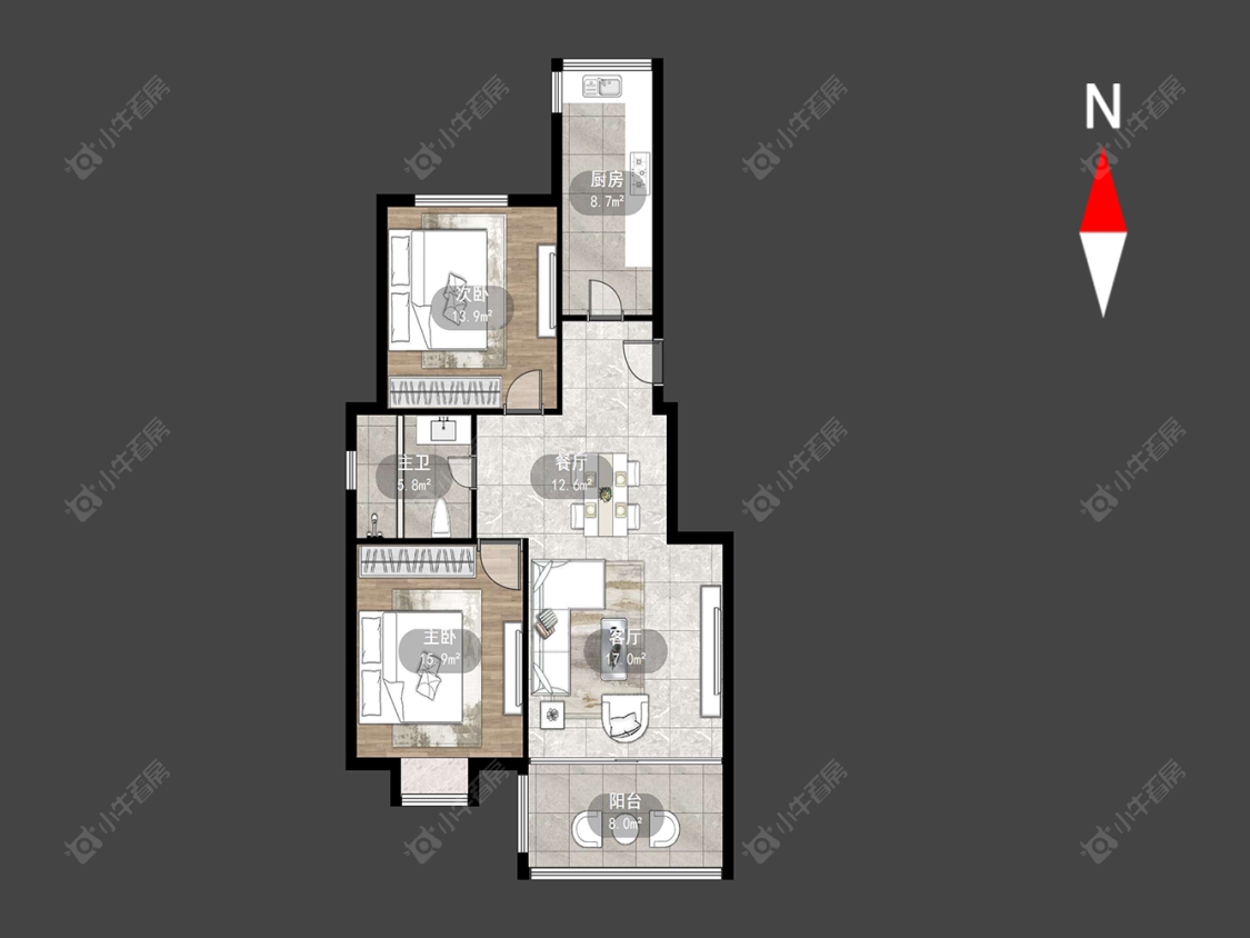 玉龙湾花园房源户型图 常州玉龙湾花园在售二手房源户型图_小牛看房