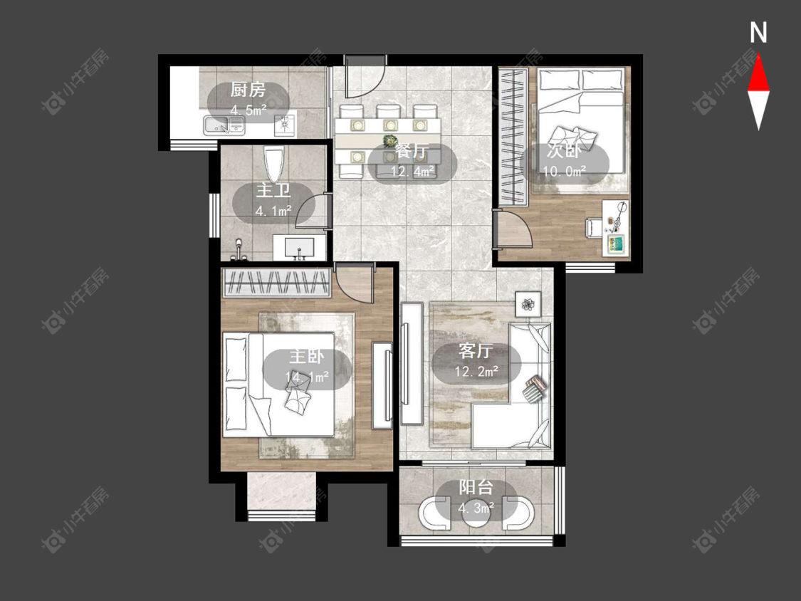 常州梧桐苑西区在售二手房源户型图_小牛看房