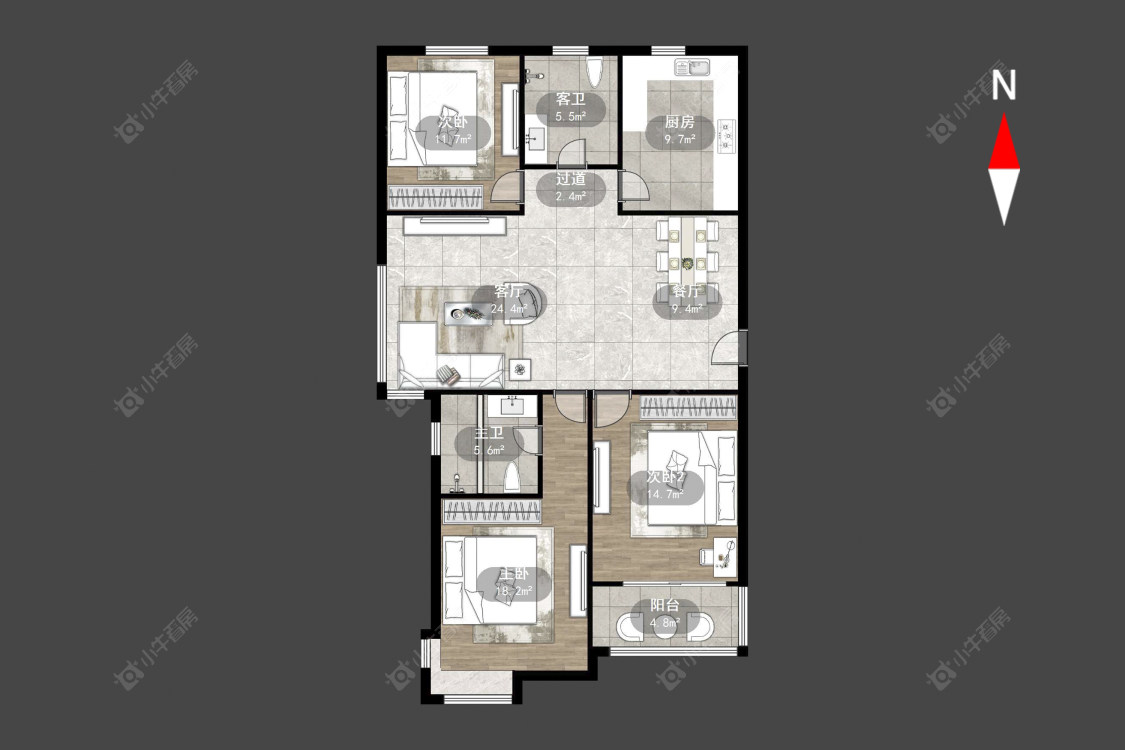 常州华都馨苑在售二手房源户型图_小牛看房