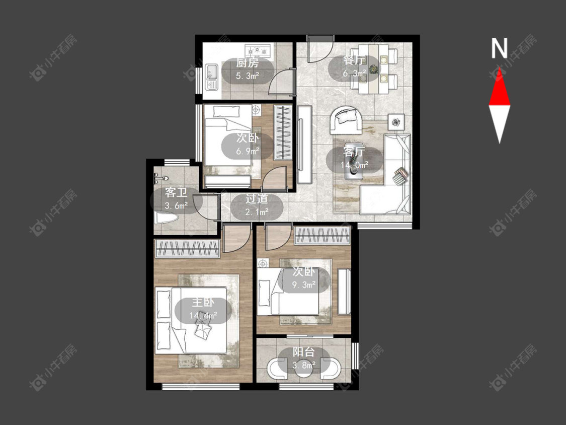 常州中奥珑郡在售二手房源户型图_小牛看房