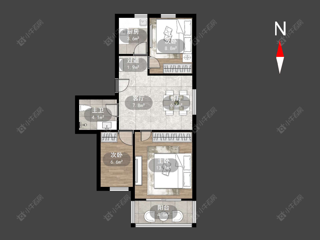 常州丽华二村在售二手房源户型图_小牛看房