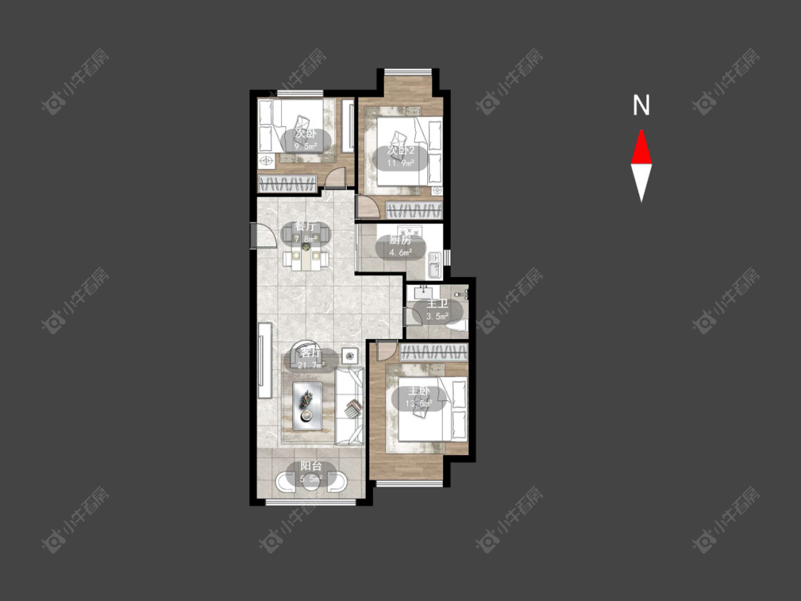常州荣盛馨河郦舍在售二手房源户型图_小牛看房