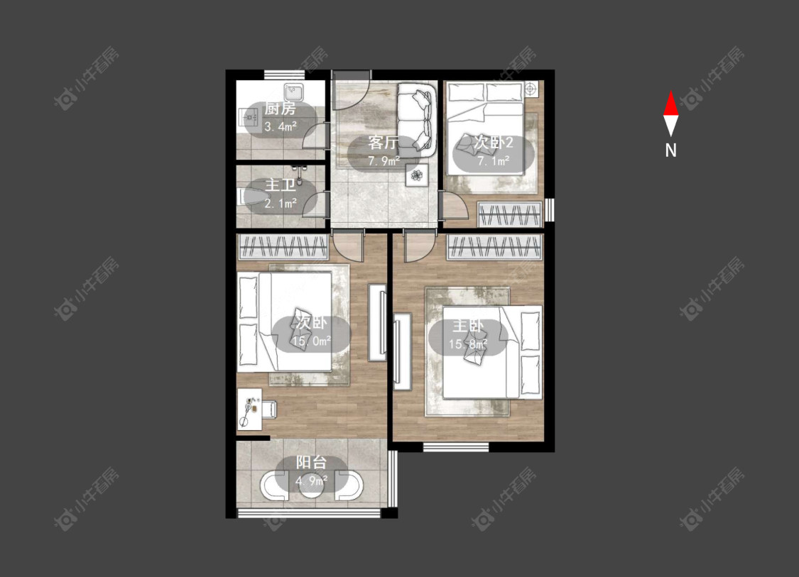 常州工人新村南在售二手房源户型图_小牛看房