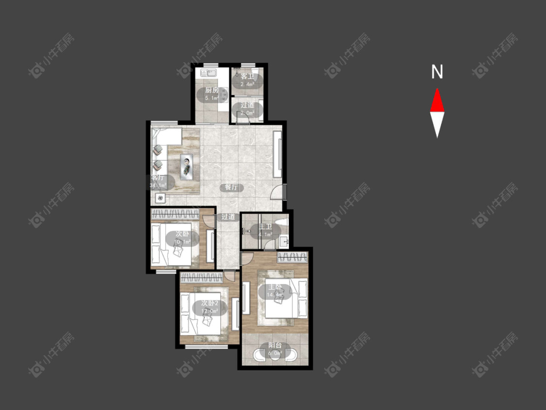 常州金美林花园在售二手房源户型图_小牛看房