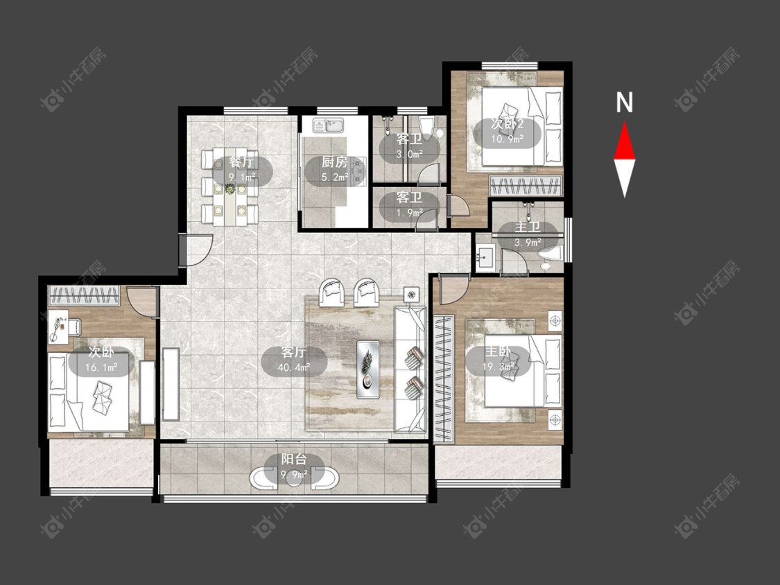 常州牡丹三江公馆在售二手房源户型图_小牛看房